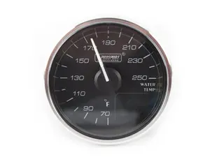 52mm Supreme Series Coolant Temperature Gauge Kit - White/Amber-White Pointer/Chrome Bezel