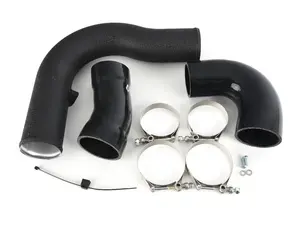 MK8 GTI Throttle Body Charge Pipe Kit - Wrinkle Black 