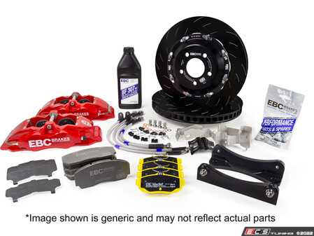 ES#4629484 - BBK019RED-1 - Apollo Big Brake Kit 330mm Red - Front  - Upgraded slotted and 2 piece floating front brakes with Yellow pads - EBC - MINI