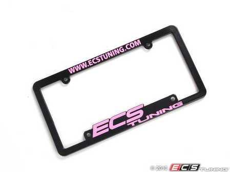 ES#2189959 - ECS-LP-FRAME-PNK - ECS Tuning License Plate Frame - Pink - (NO LONGER AVAILABLE) - Black fade resistant plastic frame with raised letters - ECS - 