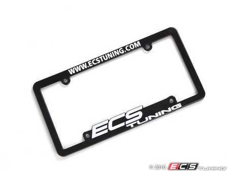 ES#5718 - ECS-LP-FRAME-WHT - ECS Tuning License Plate Frame - White - Black fade resistant plastic frame with raised letters - ECS - Audi BMW Volkswagen Mercedes Benz MINI Porsche