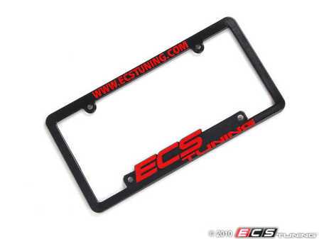 ES#5715 - ECS-LP-FRAME-RED - ECS Tuning License Plate Frame - Red - Black fade resistant plastic frame with raised letters - ECS - Audi BMW Volkswagen Mercedes Benz MINI Porsche