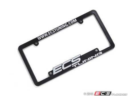 ES#5714 - ECS-LP-FRAME-SLV - ECS Tuning License Plate Frame - Silver - Black fade resistant plastic frame with raised letters - ECS - Audi BMW Volkswagen Mercedes Benz MINI Porsche