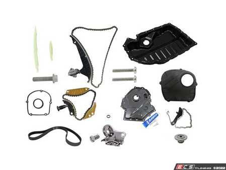 ES#4623807 - CKP0234 - Timing Chain Kit - Select Plus - Includes chains, tensioners, rails, timing covers, cam bridge, cam adjuster, oil pump chain & tensioner, oil pan, drive belt, gasket sealant and necessary hardware - Rein - Audi Volkswagen