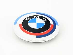 ES#4503075 - 51148087197 - BMW 50th Anniversary M Heritage Edition Roundel - Hood - Celebrate BMW with this beautiful 50th M Heritage hood roundel. Don't wait, they may not be around forever! - Genuine BMW - BMW