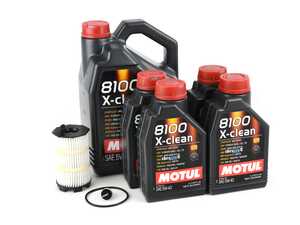 ES#2539174 - 079198405BS5KT2 - Oil Service Kit - Premium With Magnetic Drain Plug - Includes oil filter, magnetic drain plug w/ washer, and 8 liters of Motul 5W-40 synthetic oil - Assembled By ECS - Audi