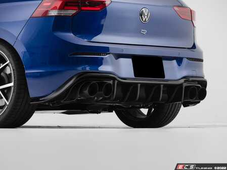 ES#4623689 - 033231la01KT - MK8 Golf R Rear Diffuser - Gloss Black - Add aggressive styling with our In-House Engineered Gloss Black Rear Diffuser! - ECS - Volkswagen