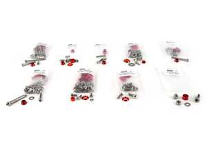 ES#3247766 - ULTMINICSRED - Ultimate Dress-Up Fastener Kit - Gloss Red - 170+ piece kit featuring stainless steel fasteners and billet aluminum beauty washers - ZSPEC Design - MINI