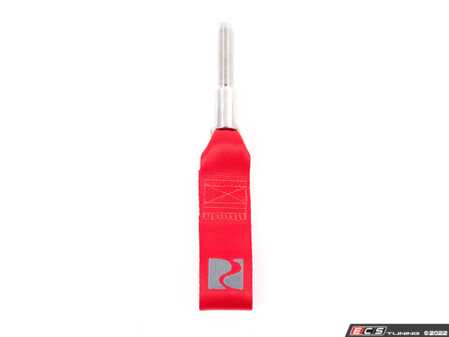 ES#4641955 - E309 - Strap Style Tow Hook - Red - 5/8-11 Thread - Designed to handle any off-track adventure quickly and reliably - Rennline - Audi BMW Volkswagen Mercedes Benz MINI Porsche