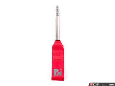 ES#4641957 - E311 - Front Strap Style Tow Hook - Red - Designed to handle any off-track adventure quickly and reliably - Rennline - Porsche