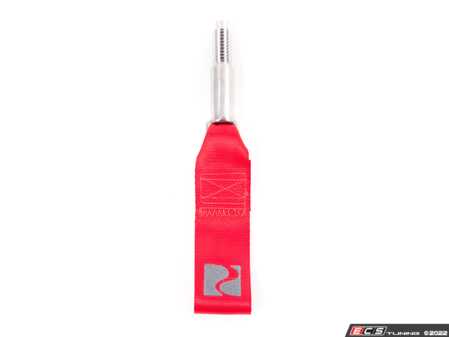 ES#4641958 - E312 - Front Strap Style Tow Hook - Red - Designed to handle any off-track adventure quickly and reliably - Rennline - Audi