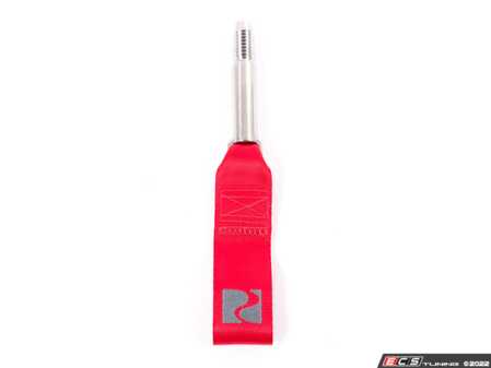ES#4641959 - E313 - Strap Style Tow Hook - Red - Designed to handle any off-track adventure quickly and reliably - Rennline - Audi