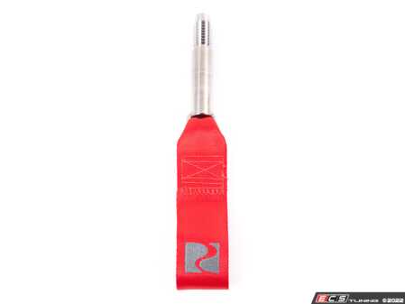 ES#4642497 - E313R - Strap Style Tow Hook - Red - Designed to handle any off-track adventure quickly and reliably - Rennline - Volkswagen Porsche
