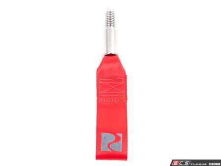 ES#4642498 - E329 - Strap Style Tow Hook - Red - Designed to handle any off-track adventure quickly and reliably - Rennline - Audi Volkswagen