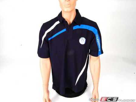 ES#2215142 - 10850-MD - Navy Performance Polo Shirt - Medium - Show off your VW pride  - DriverGear - Volkswagen