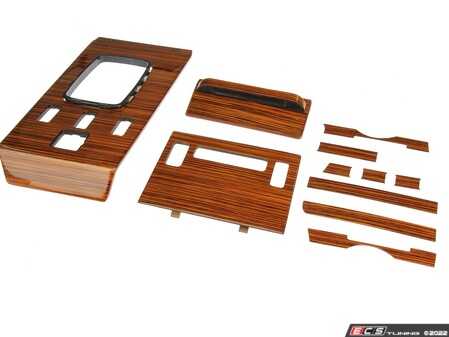 ES#4642715 - WK-107P1 - Wood Kit - Zebrano Wood - Includes AC Panel, Shift Console, Dash Strips, Ash Tray Cover - URO - Mercedes Benz