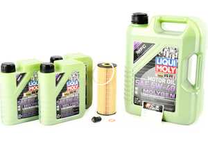 ES#4642874 - 1041800109KT18 - Liqui Moly Molygen Oil Service Kit (5w-40) - With ECS Magnetic Drain Plug - Includes Hengst filter and Liqui Moly Molygen New Generation 229.5 Spec oil - Assembled By ECS - Mercedes Benz