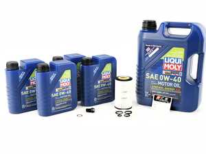 ES#4609290 - 20492050ECSKT - Liqui Moly Synthoil Oil Service Kit (0w-40) - With ECS Magnetic Drain Plug - Includes Hengst filter and Liqui Moly Synthoil Energy 229.5 Spec oil - Assembled By ECS - Mercedes Benz