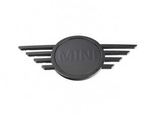 ES#4415739 - 51149880864 - Hood Emblem Piano Black "Black Line" - Matte center Design F55 F56 F57 - Upgrade that faded or damaged chrome with new black line badge - Genuine MINI - MINI