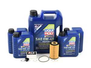 ES#4643008 - 99610722553KT27 - Liqui Moly Molygen Oil Service Kit (5w-40) - With ECS Magnetic Drain Plug - Includes Hengst filter and Liqui Moly Molygen New Generation A40 Spec oil - Assembled By ECS - Porsche
