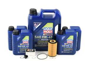 ES#4643009 - 99610722553KT25 - Liqui Moly Synthoil Oil Service Kit (0w-40) - With ECS Magnetic Drain Plug - Includes Hengst filter and Liqui Moly Synthoil Energy A40 Spec oil - Assembled By ECS - Porsche
