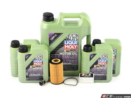 ES#4642997 - 9961072255KT4 - Liqui Moly Molygen Oil Service Kit (5w-40) - With ECS Magnetic Drain Plug - Includes Hengst filter and Liqui Moly Molygen New Generation A40 Spec oil - Assembled By ECS - Porsche