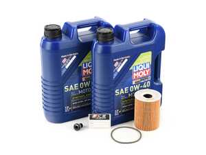 ES#4643061 - 948107222001KT5 - Liqui Moly Synthoil Oil Service Kit (0w-40) - With ECS Magnetic Drain Plug - Includes Hengst filter and Liqui Moly Synthoil Energy A40 Spec oil - Assembled By ECS - Porsche