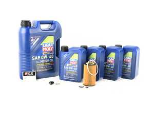 ES#4642943 - 1121840025KT3 - Liqui Moly Synthoil Oil Service Kit (0w-40) - With ECS Magnetic Drain Plug - Includes Hengst filter and Liqui Moly Synthoil Energy 229.5 Spec oil - Assembled By ECS - Mercedes Benz