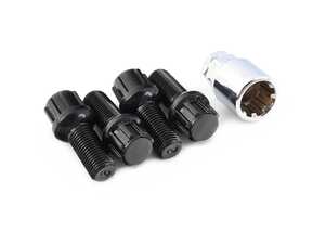 ES#2795759 - 003901ECS28CB - Conical Seat Locking Wheel Bolt Kit - Black zinc coated wheel lock bolts made specifically for aftermarket wheels. M14x1.5x28mm - ECS - Audi BMW Volkswagen