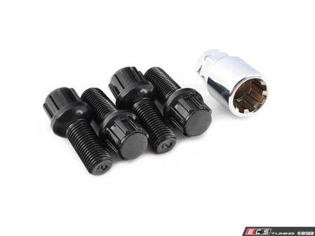 ES#2795759 - 003901ECS28CB - Conical Seat Locking Wheel Bolt Kit - Black zinc coated wheel lock bolts made specifically for aftermarket wheels. M14x1.5x28mm - ECS - Audi BMW Volkswagen