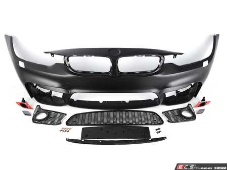 ES#4045283 - F32M4FT-FOG - M4 Style Front Bumper  - Add the more aggressive front bumper from the M4! - ECS - BMW