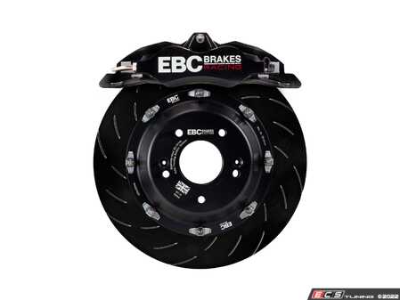 ES#4657816 - BBK023BLK-1 - Apollo Front Big Brake Kit - Stealth Black (330mm) - Featuring 4-piston front calipers, fully floating two-piece rotors, Yellowstuff pads, braided lines and required fluid and hardware - EBC - Audi Volkswagen