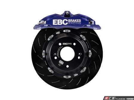 ES#4657818 - BBK023BLU-1 - Apollo Front Big Brake Kit - Storm Shadow Blue (330mm)  - Featuring 4-piston front calipers, fully floating two-piece rotors, Yellowstuff pads, braided lines and required fluid and hardware - EBC - Audi Volkswagen