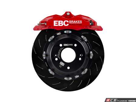 ES#4657819 - BBK023RED-1 - Apollo Front Big Brake Kit - Racing Red (330mm) - Featuring 4-piston front calipers, fully floating two-piece rotors, Yellowstuff pads, braided lines and required fluid and hardware - EBC - Audi Volkswagen