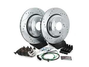 ES#3477764 - K5732-26 - Z26 Street Warrior Brake Kit - Rear - Includes performance drilled and slotted rotors and Power Stop's Extreme Carbon-Fiber Ceramic pads. - Power Stop - BMW