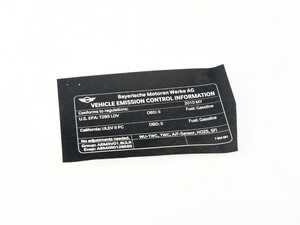 ES#1877289 - 71227604091 - LABEL  EXHAUST EMISS - Genuine MINI - MINI
