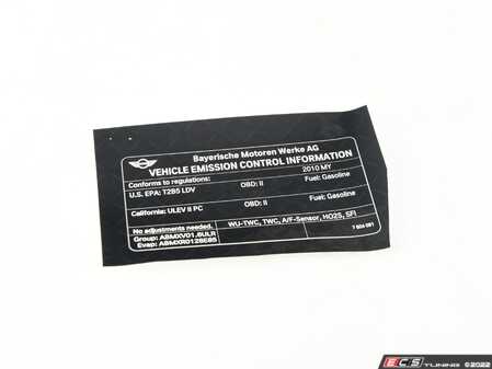 ES#1877289 - 71227604091 - LABEL  EXHAUST EMISS - Genuine MINI - MINI