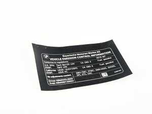 ES#4211246 - 71228099534 - LABEL "EXHAUST EMISSION" - Genuine BMW - BMW