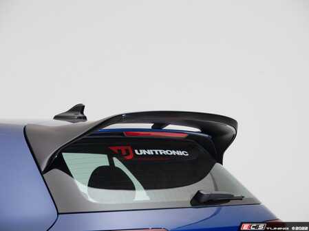 ES#4623381 - 043798LA01 - MK8 Golf R Hatch Spoiler Extension - Gloss Black - Add aggressive styling with our In-House Engineered Gloss Black Rear Hatch Spoiler! - ECS - Volkswagen