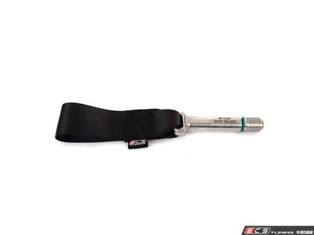 ES#4623343 - 008786LA02-02 - MK8 GTI/Golf R Race Tow Strap - Rear - Black - Designed for real use on the track or street while looking great - ECS - Volkswagen