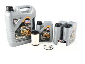 ES#3604824 - 20236KT - Liqui Moly Top Tec - Oil Service Kit (0w-20) - Includes LiquiMoly Top Tec 6200 508.00/509.00 0W20 oil, Hengst Filter, drain plug, and washer for a complete oil service - Assembled By ECS - Audi