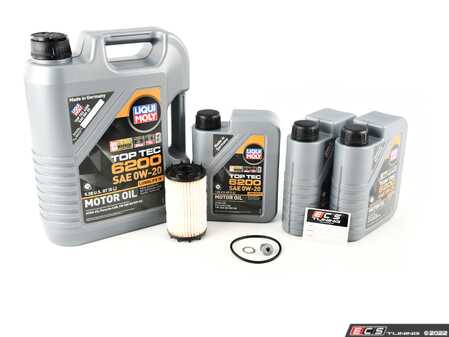 ES#3604824 - 20236KT - Liqui Moly Top Tec - Oil Service Kit (0w-20) - Includes LiquiMoly Top Tec 6200 508.00/509.00 0W20 oil, Hengst Filter, drain plug, and washer for a complete oil service - Assembled By ECS - Audi