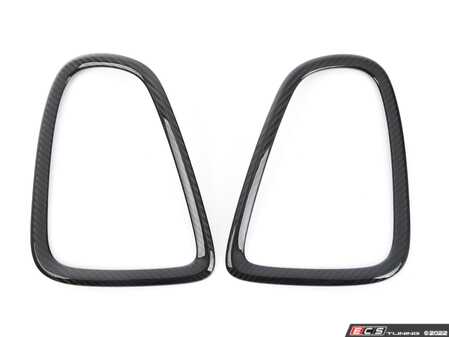ES#4305567 - 51132296297 - Rear Taillight Carbon Fiber Covers - Set  - Add on Real Carbon Fiber trim in gloss finish - ECS - MINI