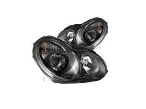 ES#4660158 - 121079 - Halogen Blackout Headlight Set  - Plug and play blackout housings for a unique look and improved visibility! - Anzo - Mercedes Benz