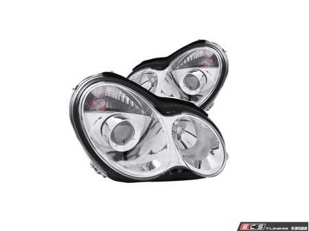 ES#4660159 - 121080 - Halogen Chrome Headlight Set - Plug and play chrome housings for a unique look and improved visibility. Select your favorite bulbs! - Anzo - Mercedes Benz