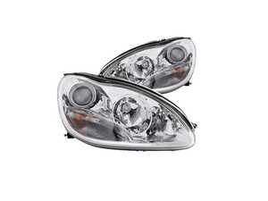 ES#4660163 - 121092 - Halogen Chrome Headlight Set - Plug and play chrome housings for a unique look and improved visibility. Select your favorite bulbs! - Anzo - Mercedes Benz