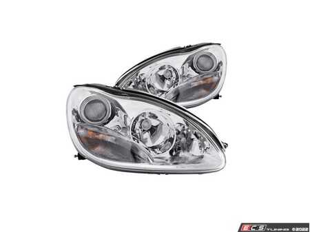 ES#4660163 - 121092 - Halogen Chrome Headlight Set - Plug and play chrome housings for a unique look and improved visibility. Select your favorite bulbs! - Anzo - Mercedes Benz