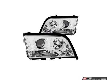 ES#4660164 - 121158 - Halogen Chrome Headlight Set - Plug and play chrome housings for a unique look and improved visibility. Select your favorite bulbs! - Anzo - Mercedes Benz
