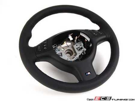 ES#53806 - 32342282022 -  M Sport Leather Steering Wheel - With Multifunction Controls - Reuses standard round airbag - plug and play! - Genuine BMW - BMW
