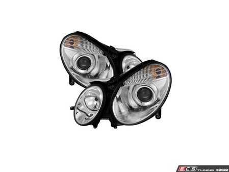 ES#4660473 - 5042187 - Projector Chrome Headlight Set - Plug and play Chrome housings for a unique look and improved visibility. - Spyder - Mercedes Benz